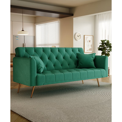 Luxurious Velvet Convertible Loveseat Sofa with High Weight Capacity for Comfort and Versatility in Any Room