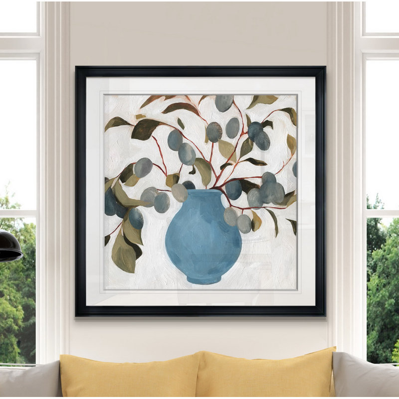 « prune branch agencement i », peinture, H 16 po x l 16 po x P 1,5 po, Cadre noir