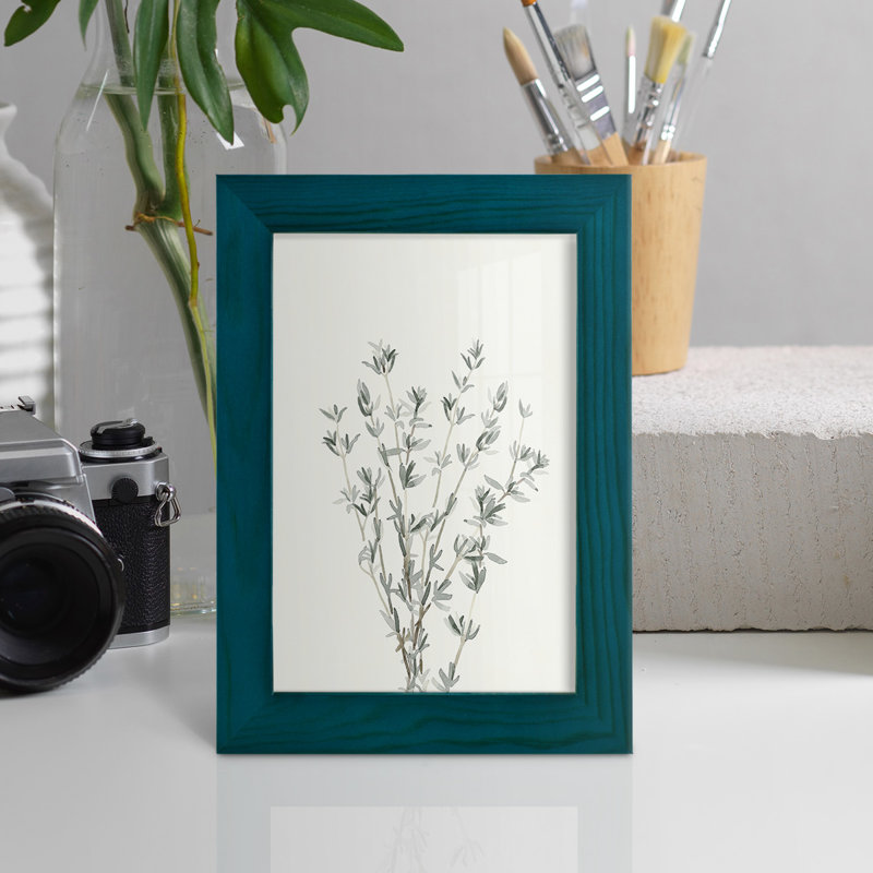 Brigette Delicate Sage Botanical III, reproduction d'art encadrée, H 6 po x l 4 po x P 1 po, Bleu