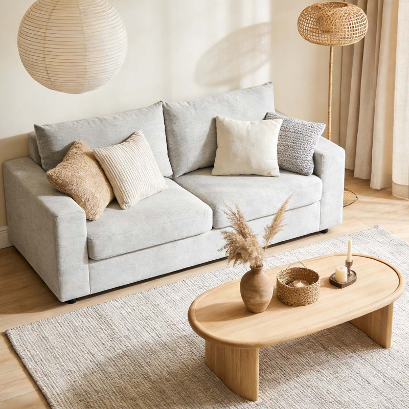 Modern 70" Upholstered Sofa with Deep Seat Cushions – Comfortable Fabric, Supportive Back, Removable Pillows, and Sturdy Frame for Apartments, Living Room, or Office
