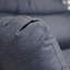 Balancelle suspendue en osier gris anthracite avec support et coussin bleu poussière