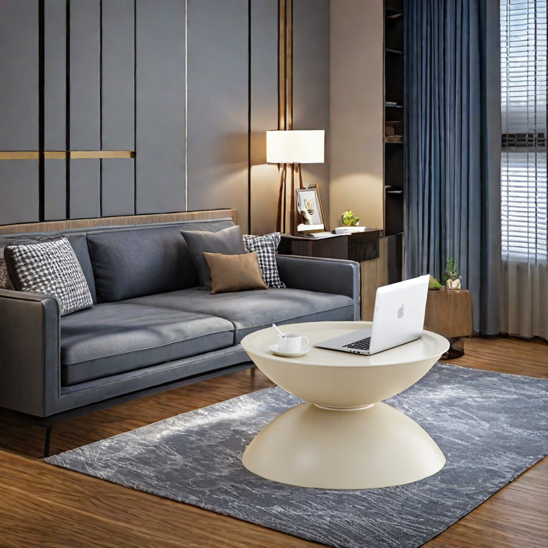 Table basse simple Cindia, Blanc, H 19,7 po x L 19,7 po x l 19,7 po