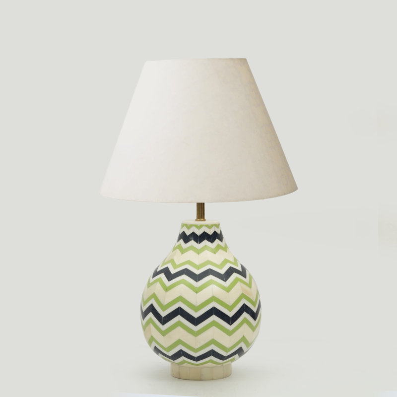  Chevron Inlay Table Lamp, Multicolor