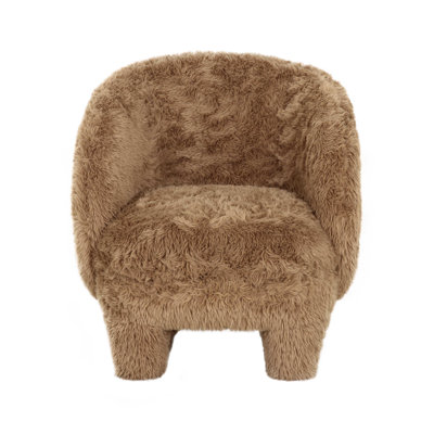Natural Vegan Shearling Accent Chair