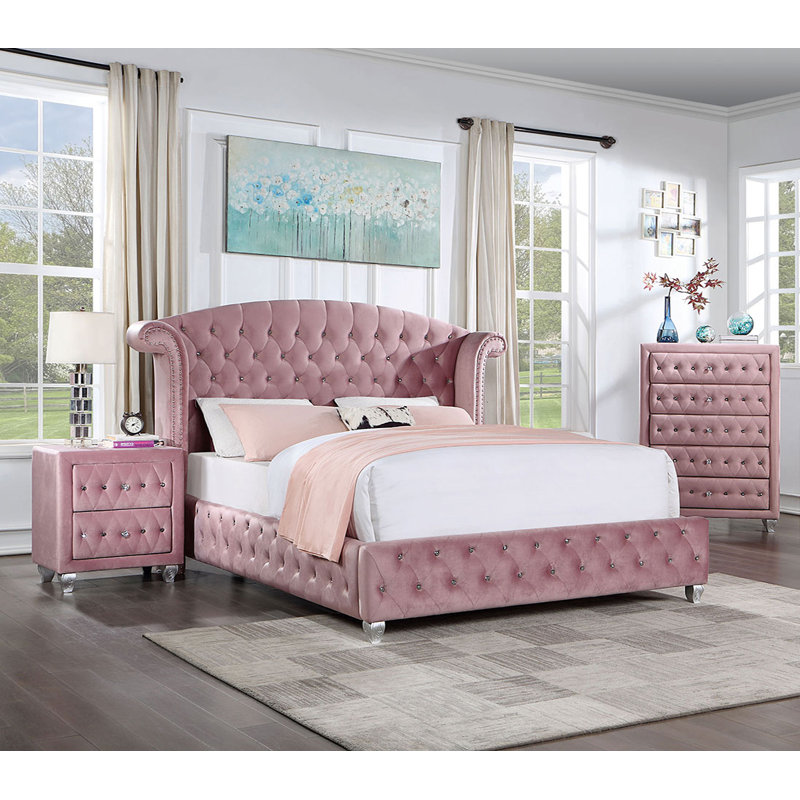 Full Bed, Pink, Full