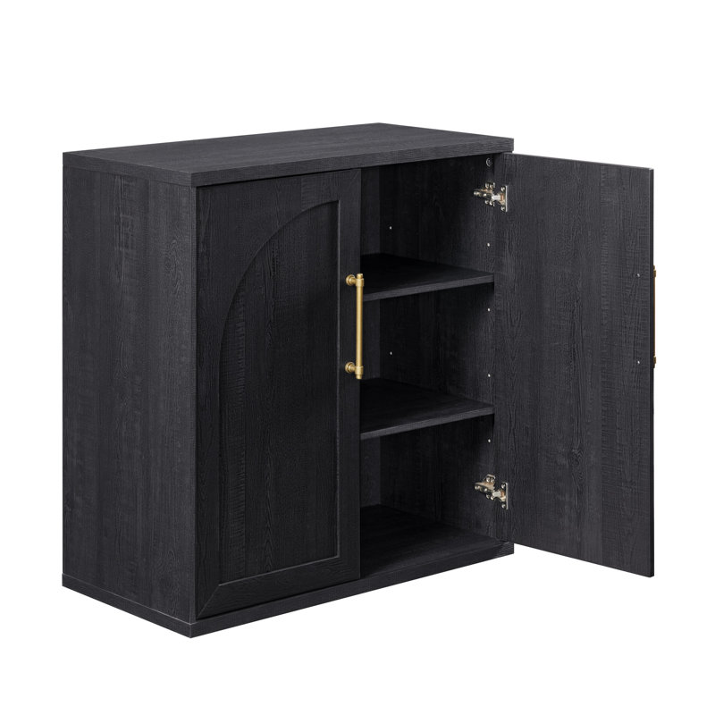 Kitchen Pantry Storage Cabinet, Noir
