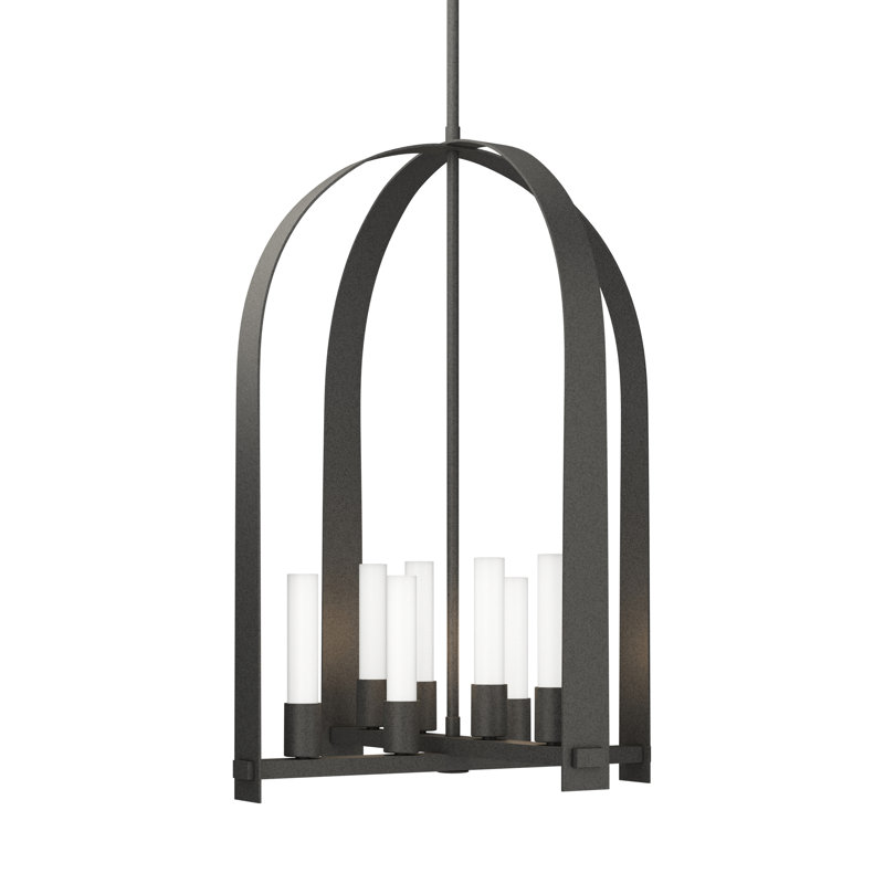 Triomphe 8 - Light Lantern Geometric Chandelier, Natural Iron