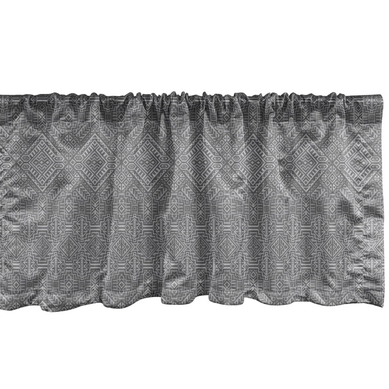 Ensemble de 2 cantonnières Ambesonne Aztec Symmetric Greyscale, L 54 po x L 12 po