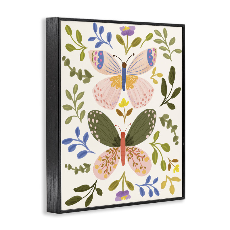 Art de giclée Cottage, papillons avec feuilles en miroir, design par Isabela Schielke, H 30 po x l 24 po
