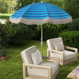 6.5 FT Beach Umbrella With Fringe Outdoor Tassel Umbrella With Push Button Tilt