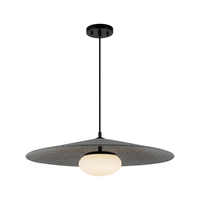 Luminaire suspendu à DEL conique simple Cruz, Gris