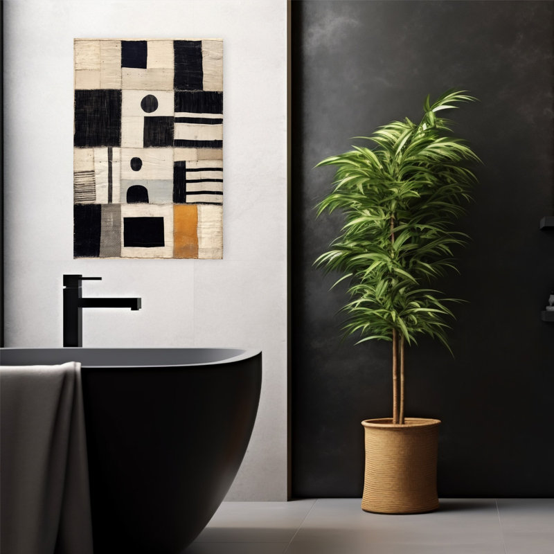 Art contemporain abstrait géométrique, H 24 po x l 16 po