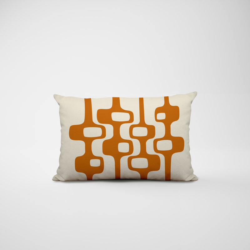 Housse et insert de coussin rectangulaire en polyester pour l'intérieur et l'extérieur, Orange / bleu marine