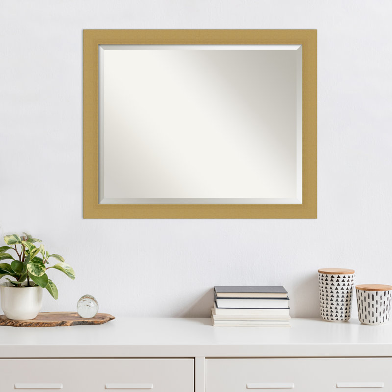 Arturas Flat Wall Mirror, 25.5" x 31.5", Gold