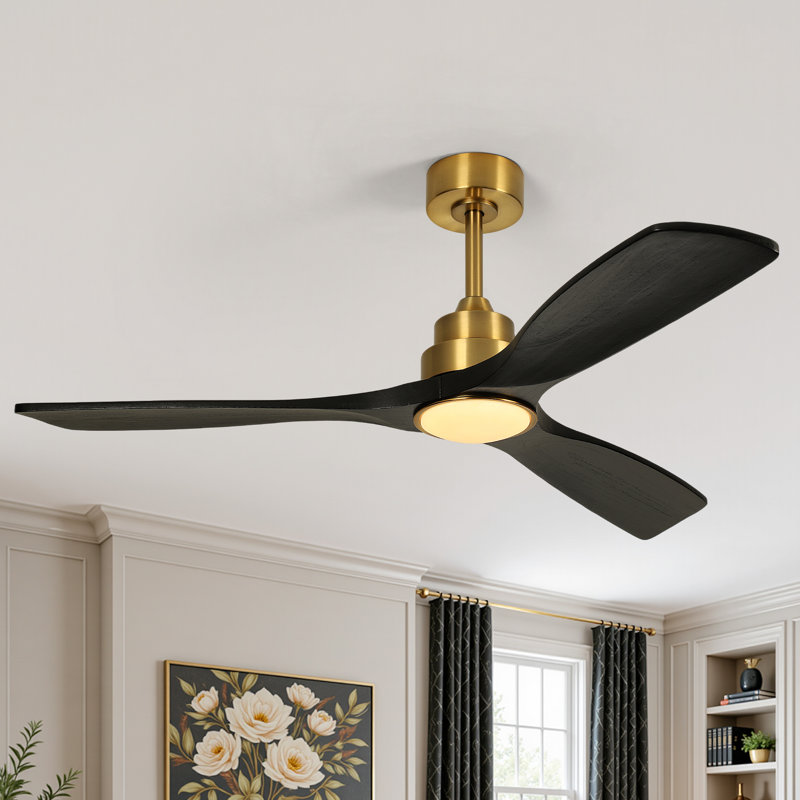 Ventilateur de plafond à intensité variable 52 po avec lumières DEL et télécommande 3 couleurs 6 vitesses Karlena