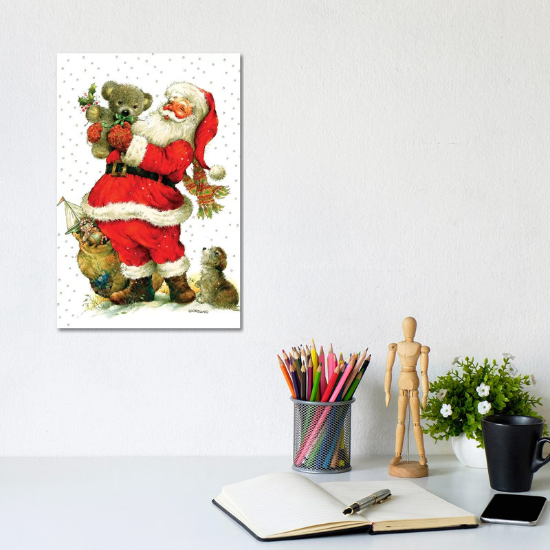 With Boarder A Teddy For You! by Giordano Studios - Wrapped Canvas Painting, 30.48cm H x 20.32cm W x 1.91cm D