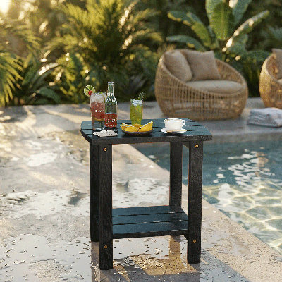 Classic Solid Wood Patio Side Table