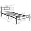 Classic Metal Bed Frame with Decorative Headboard & Footboard-1949914839-1949914834