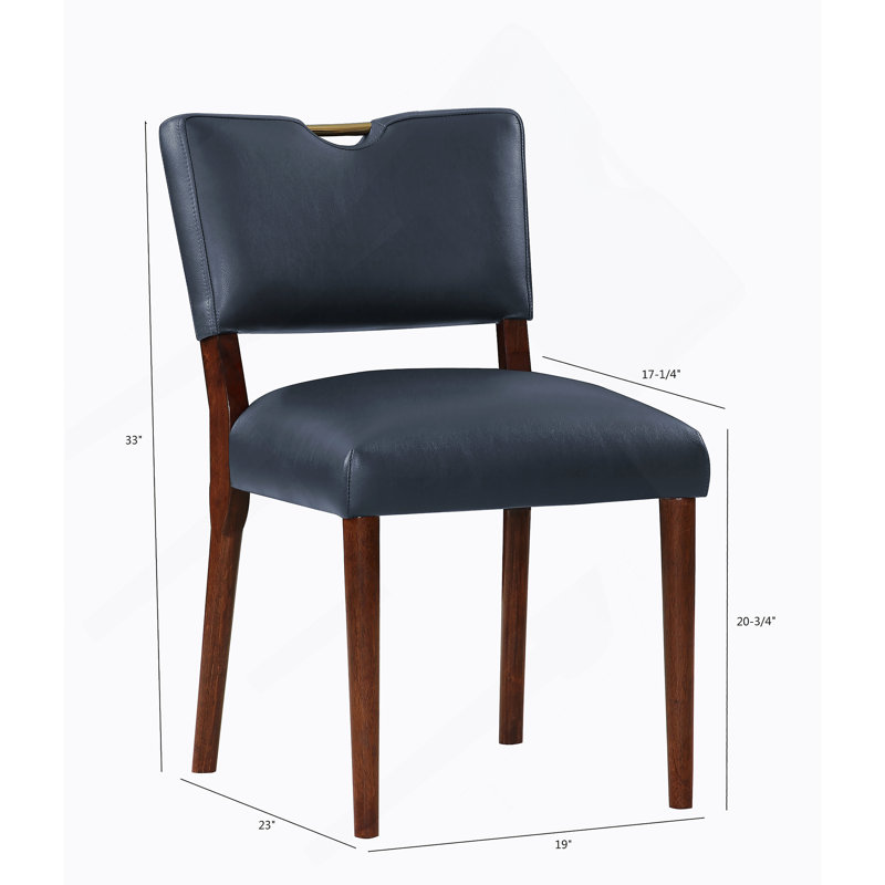 Midnight Blue Faux Leather Dining Chair - Set Of 2
