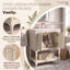 Meuble-lavabo autoportant en bois massif de 24 po + panneau de fibres à densité moyenne avec plateau ouvert et rangement fermé beige-130995014