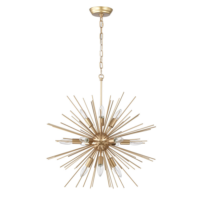 Vanhoose 12 - Light 24"  Shiny Bronze Sputnik Sphere Chandelier