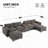 142'' Modular Sectional Sofa with Movable Storage Ottoman and Console-259734166