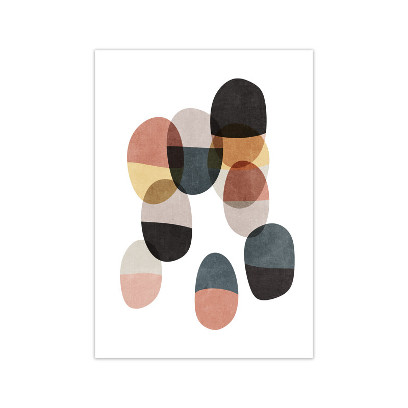 Abstract Shapes Art Original - Print, 84cm H x 59cm W x 1cm D, No Frame