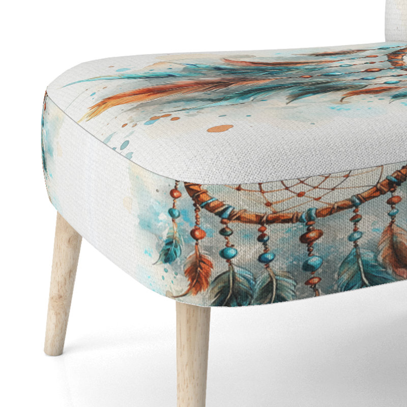 Chaise rembourrée Boho Feather - Chaise d'appoint Dreamcatcher Dust, Side Chair Armless