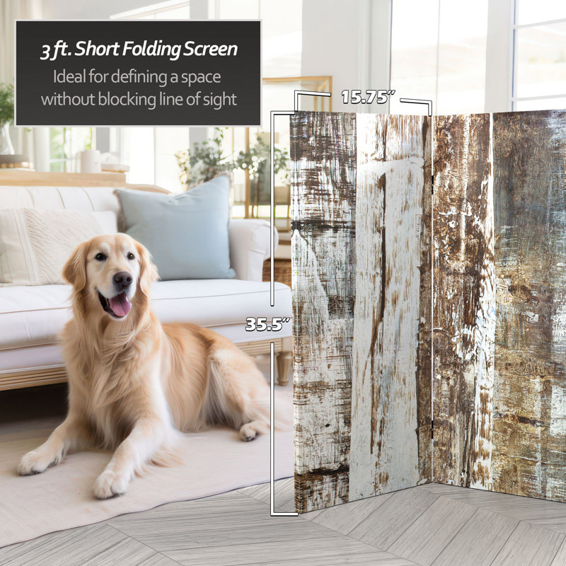 Winter Woods 6 Panel Room Divider, 3 ft Tall
