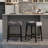 Oenone Backless Bar Stools, Upholstered Saddle Seat With Nailhead Trim, Weathered Wood Legs - Set of 2-305885224-292398646-292398651
