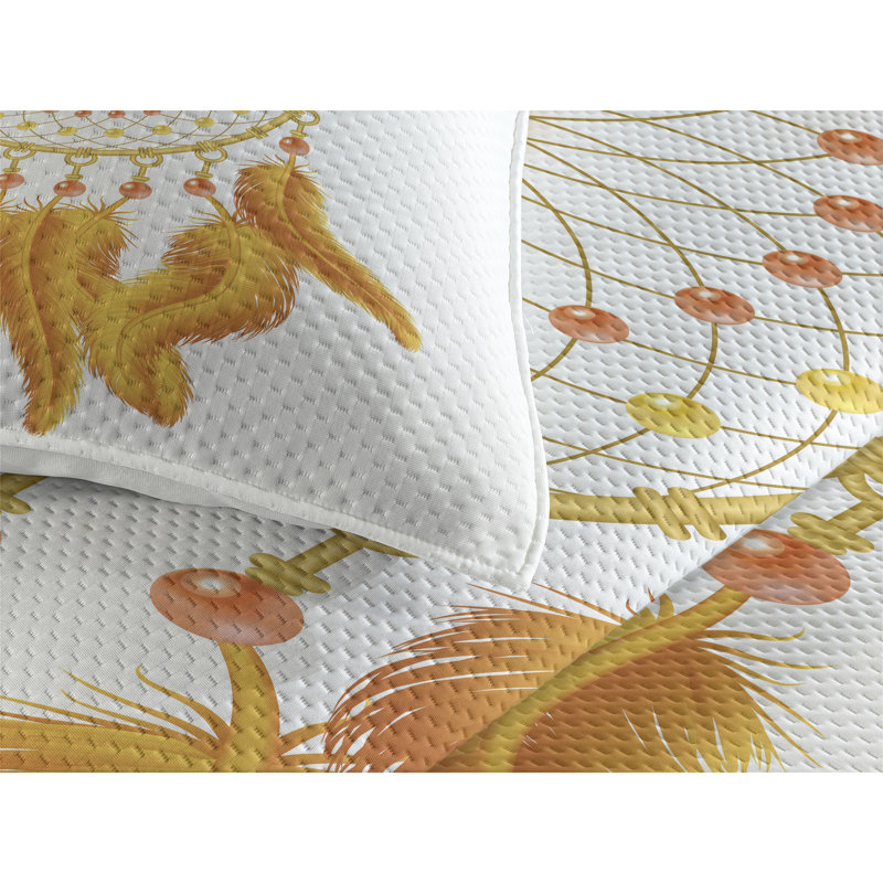 Rustic Polyester Coverlet, King Bedspread + 2 Shams