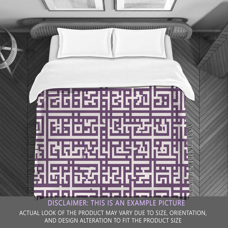 Édredon à motif de clé grecque mauve, Édredon simple