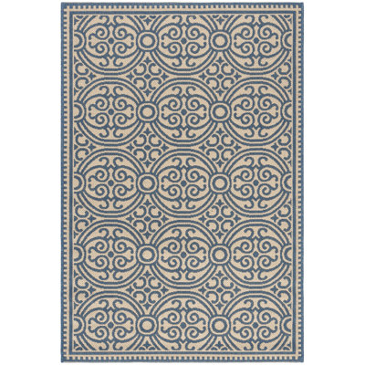 Graham Indoor/ Outdoor Blue/Cream Rug