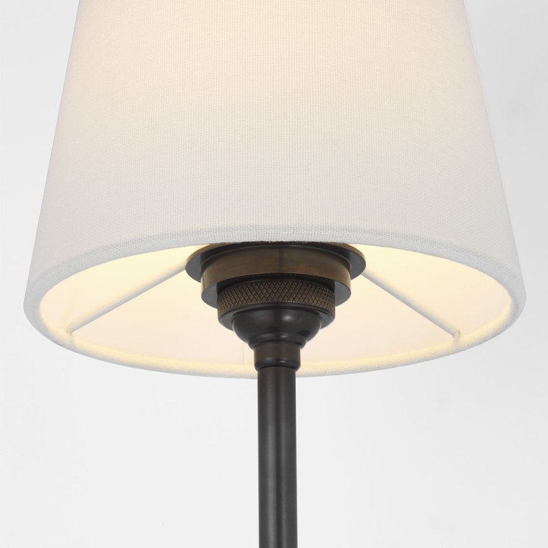 Thomas O'Brien Bryant 27" Cordless Tail Sconce with Linen Shade, Bronze