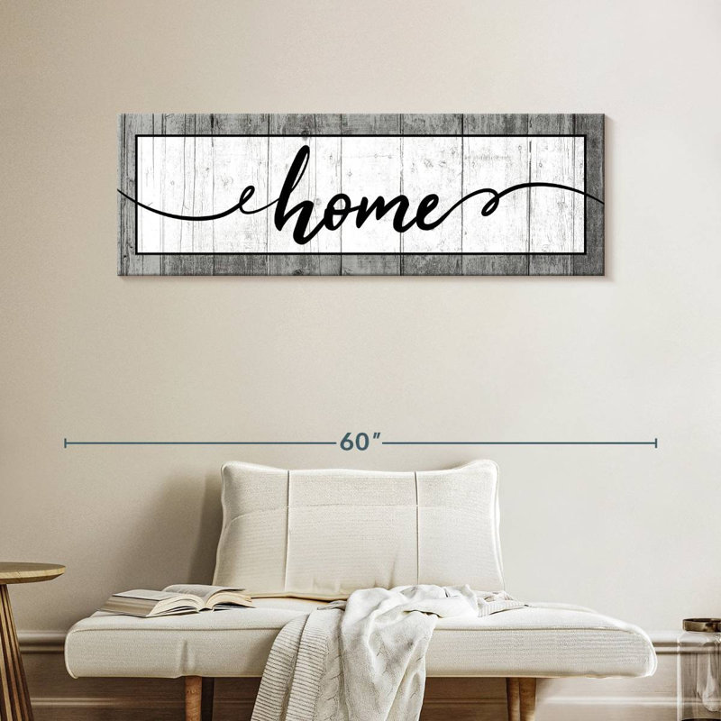 Typographie de maison en bois, H 16 po x l 48 po x P 1,25 po