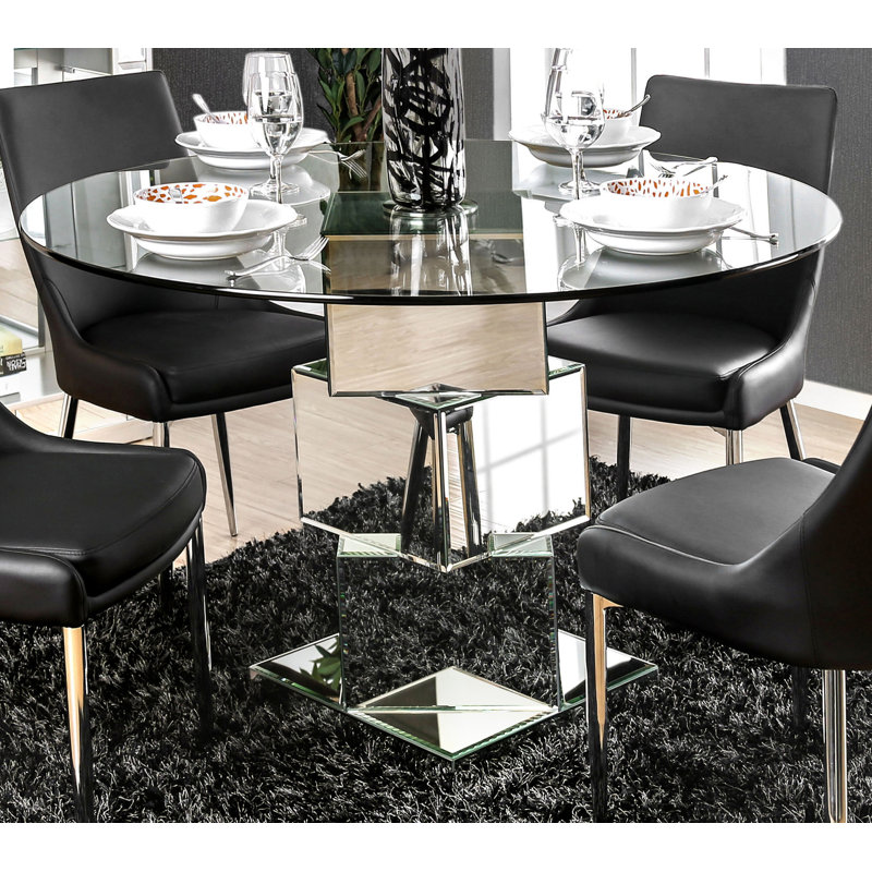 Seibel Round Glass Top Dining Table