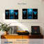 Ensemble de 3 boissons bleues sur toile-92829634