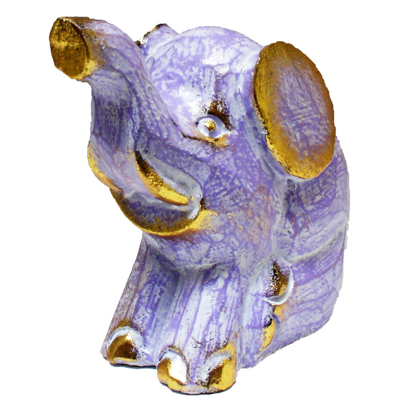 Caffey Animals Figurines & Sculptures, 4" H x 5" W x 4" D, Purple