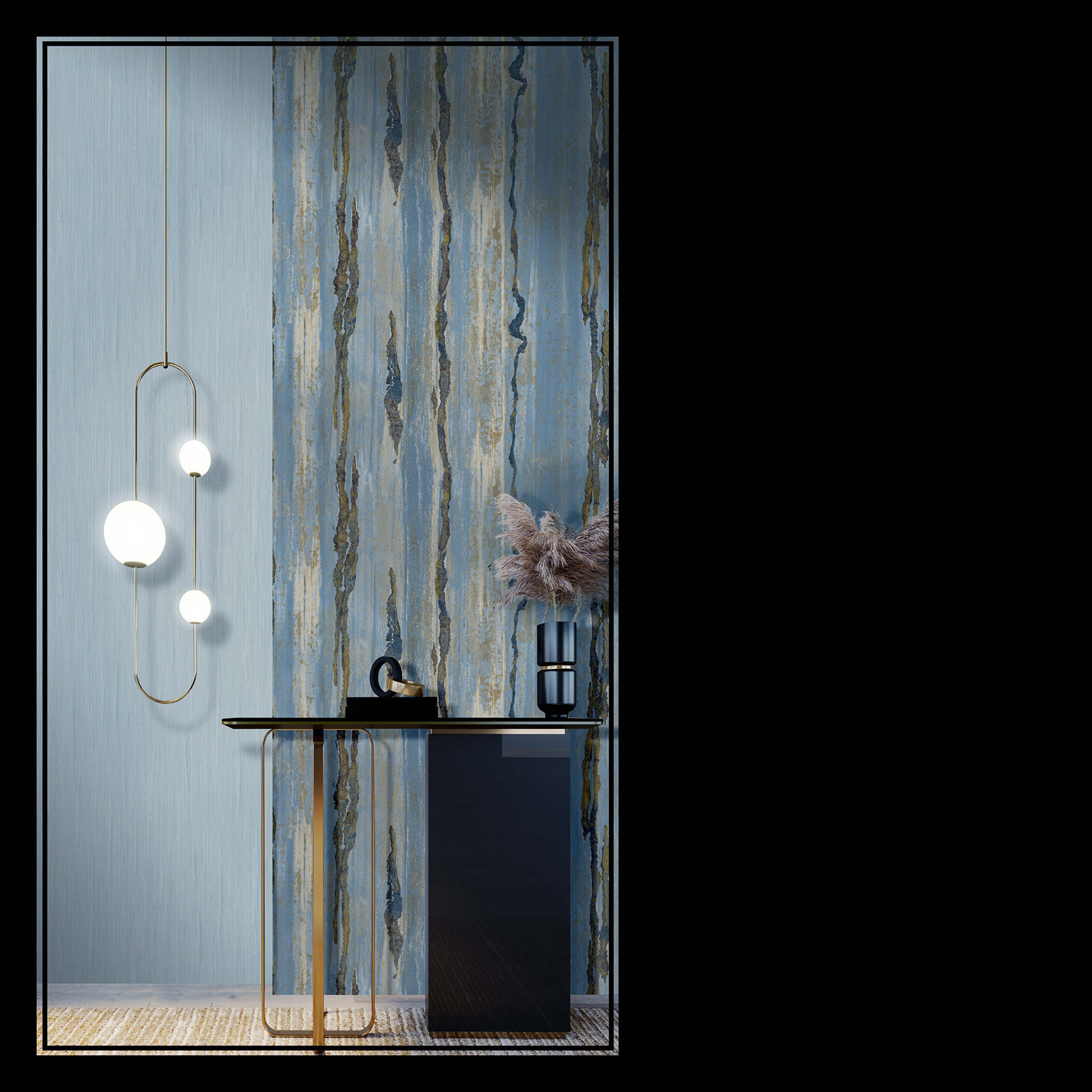 Classic Italian Wallpaper Roll, Light Blue