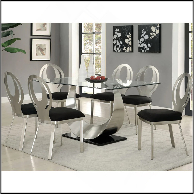 Ensemble de 2 chaises d'appoint en microfibre et en métal au fini argent et noir