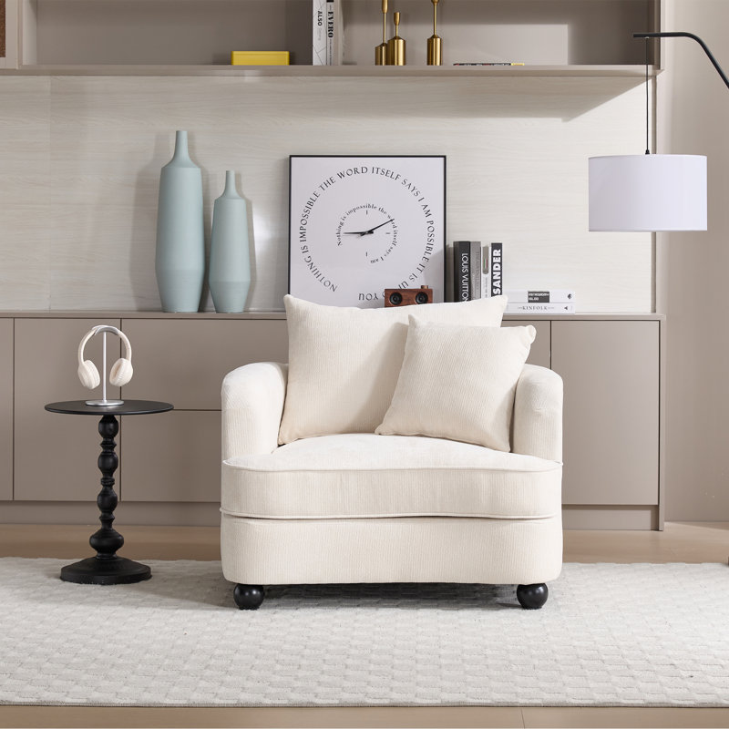 40.2" Chenille Removable Cover Soft Seat Sofa, Beige