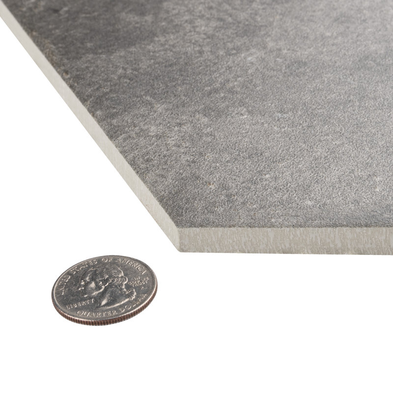 D'Anticatto Hex Notte 11" x 12-3/4" Porcelain Floor and Wall Tile