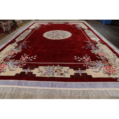 One-of-a-Kind 11'11" X 17'9" New Age Silk Area Rug in Red