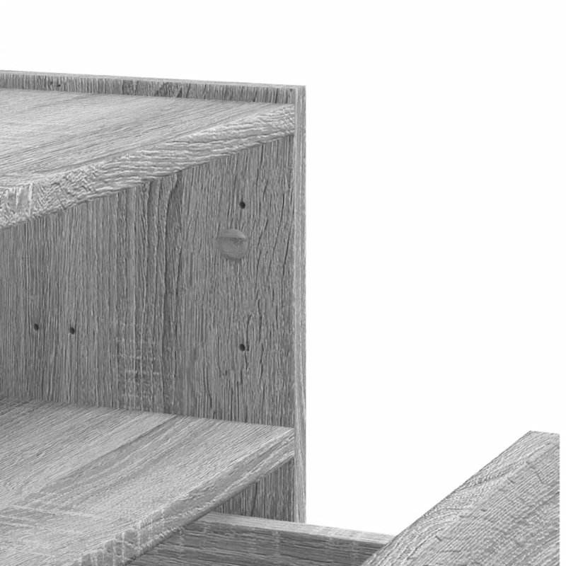 Anahla 45cm W Manufactured Wood Bedside Table, Grey Sonoma