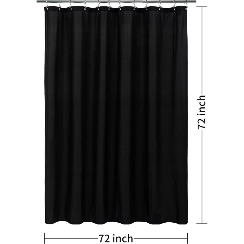 Rideau de douche en tissu imperméable de qualité supérieure avec 3 aimants inférieurs, doublure en polyester légère et lavable de qualité hôtelière pour salle de bain