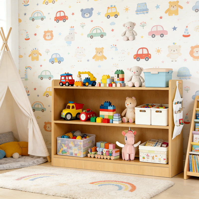 Bibliothèque pour enfants H 23,6 "x l 35,4" à 2 niveaux