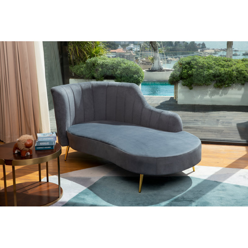 Chaise longue à accoudoirs roulés gauche Chiverton, Gris