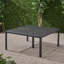 Table de salle à manger d'extérieur moderne en aluminium avec accents tissés (table seulement)