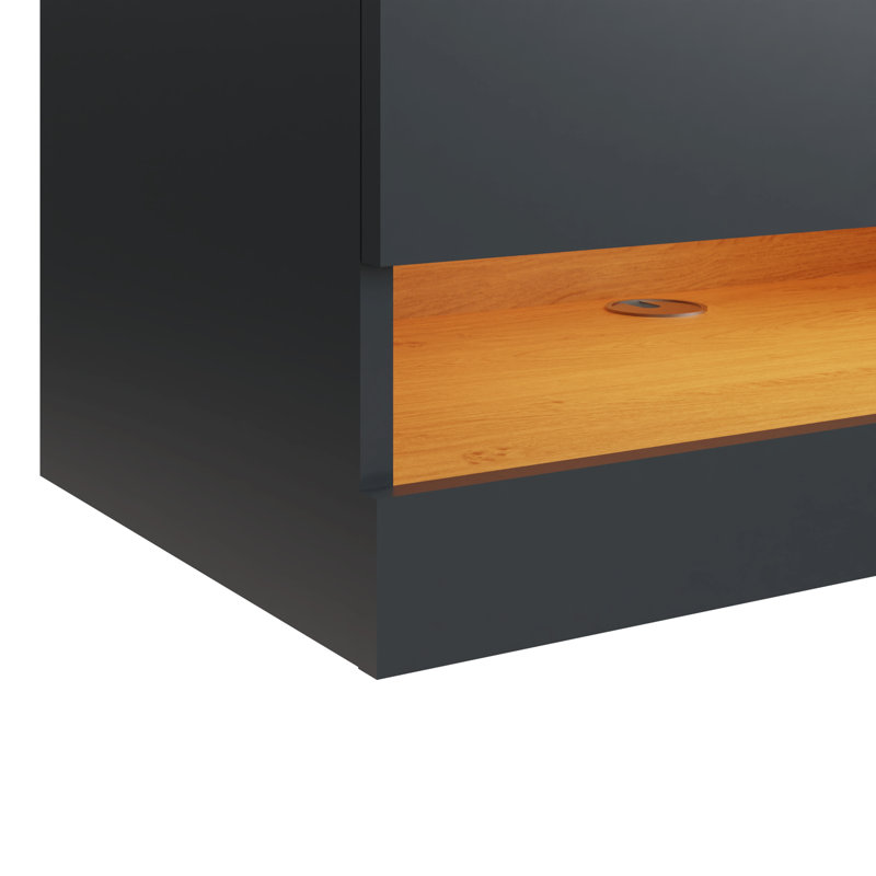 Chioke Unfinished TV Stand, 120, Anthracite