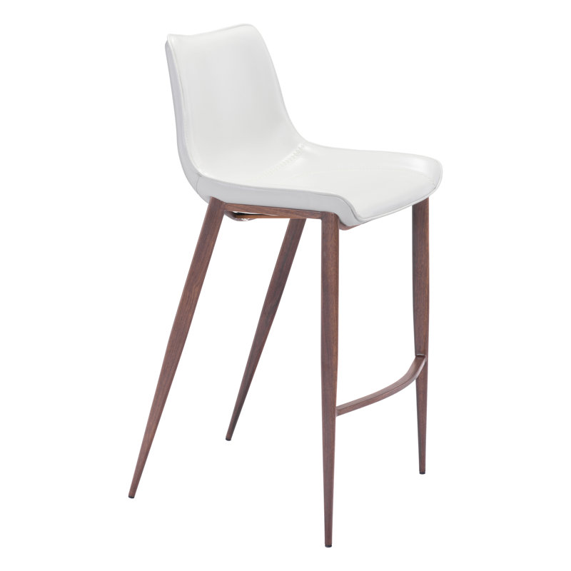 Kasib Barstool (Set Of 2) White & Walnut, White